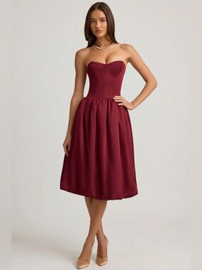 slinky jersey hardware detail strapless maxi dress Slinky Jersey Hardware Detail Strapless Maxi Dress in Buttercream